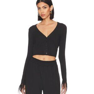 WeWoreWhat Feather Modal Jersey Cardigan XS / Black